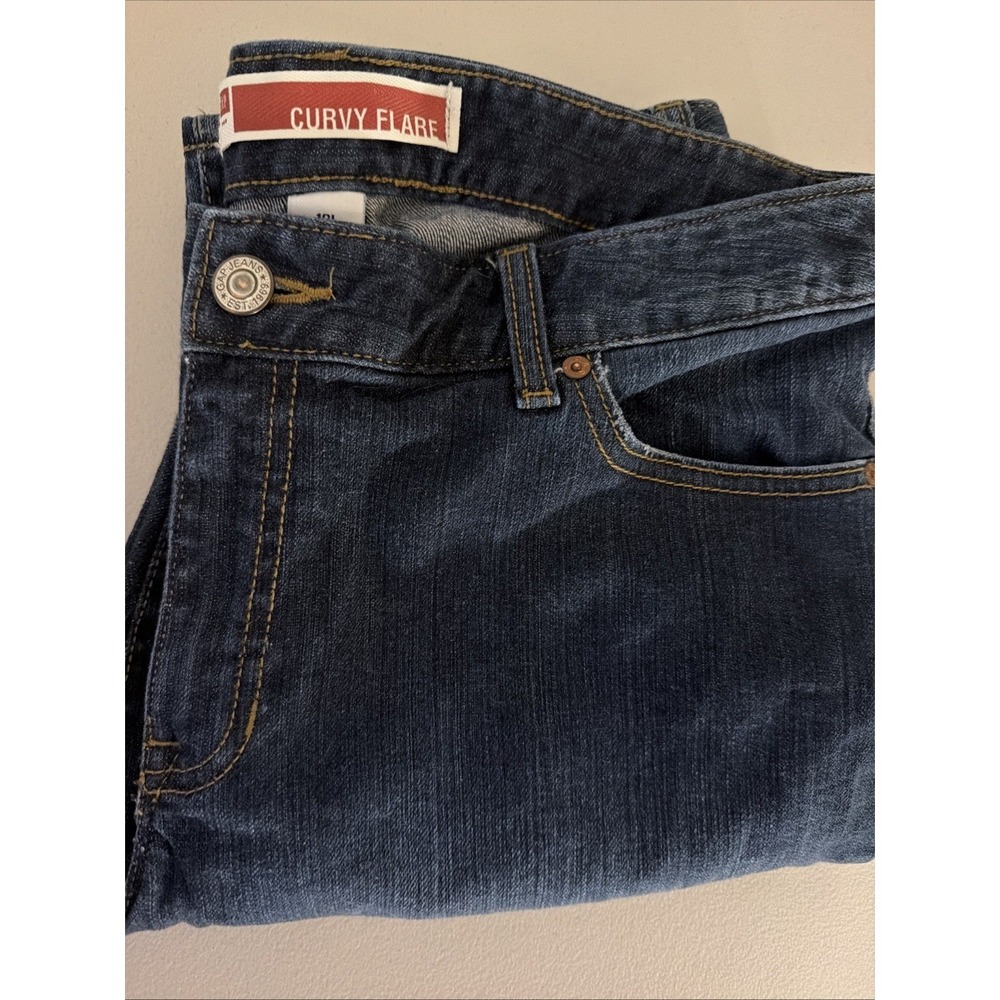 Vintage Gap Women's 1969 Curvy Flare Button-Flap Pocket Jeans 10L 34x32